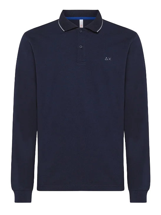 Sun68 Polo solid l/s navy blue